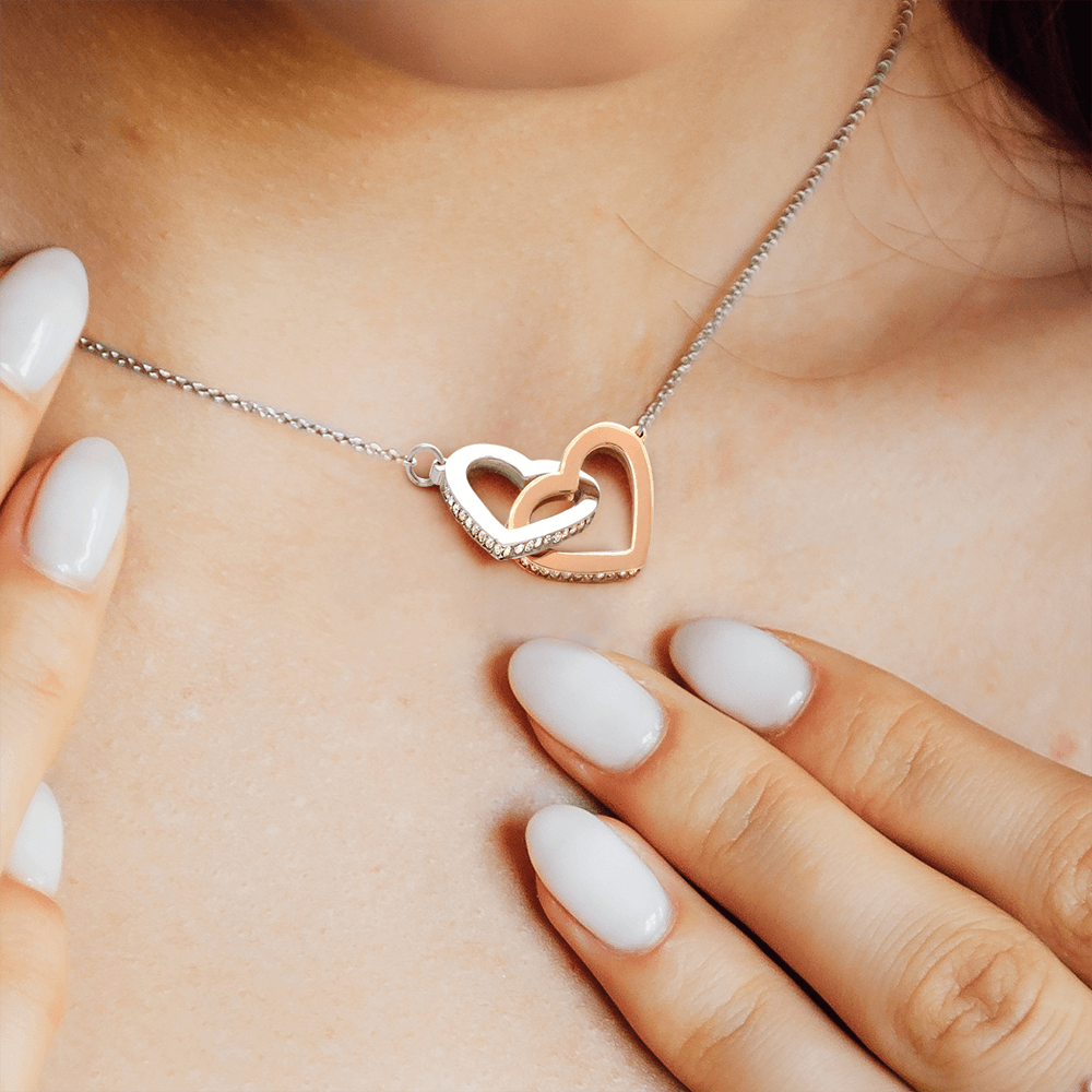 Linked Hearts Delicate Pendant Necklace | Masters Graduate Gift for Her GHX12