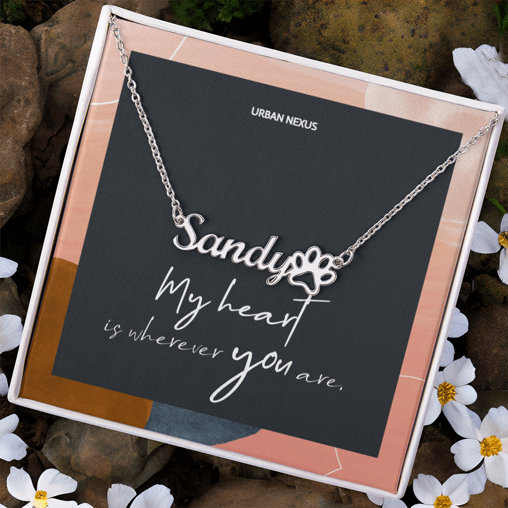 Pet Parent Name Necklace for Grandma | My Heart is Wherever You Are