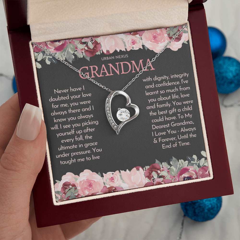 Heart Pendant Necklace - Birthday Gift for Grandma or Grandmother, Nana Meemaw Mimi Present GMX9