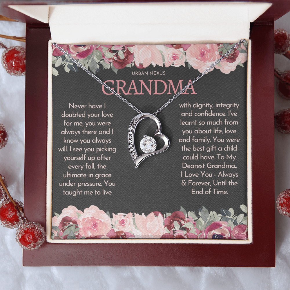 Heart Pendant Necklace - Birthday Gift for Grandma or Grandmother, Nana Meemaw Mimi Present GMX9