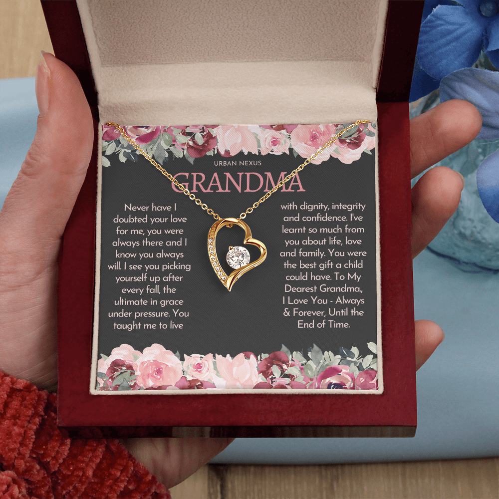 Heart Pendant Necklace - Birthday Gift for Grandma or Grandmother, Nana Meemaw Mimi Present GMX9