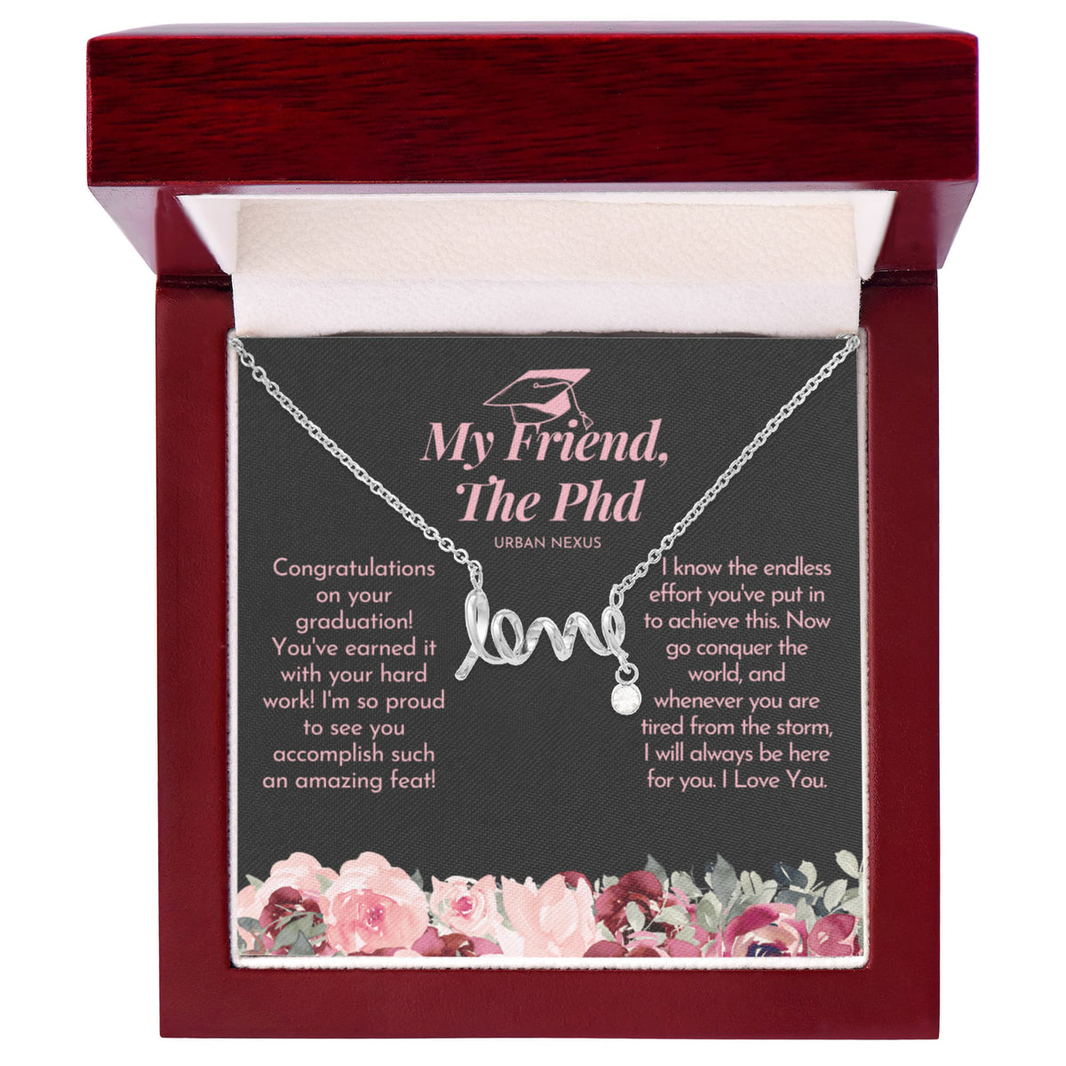 Unique Charm Pendant Necklace PHD Graduation Gift Jewelry for Her from Friend GHX17