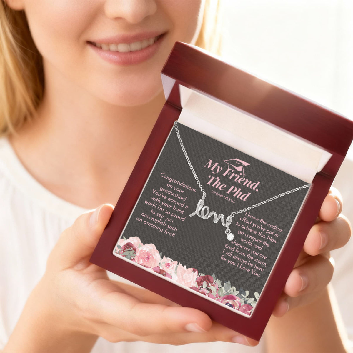 Unique Charm Pendant Necklace PHD Graduation Gift Jewelry for Her from Friend GHX17