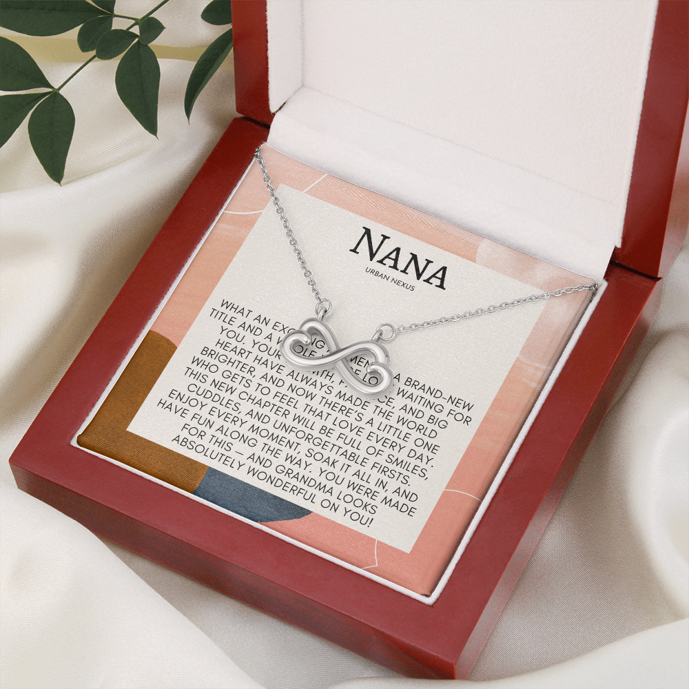 Double Heart Delicate Necklace | Grandmother, Grandma, Granny, Nana, Meemaw