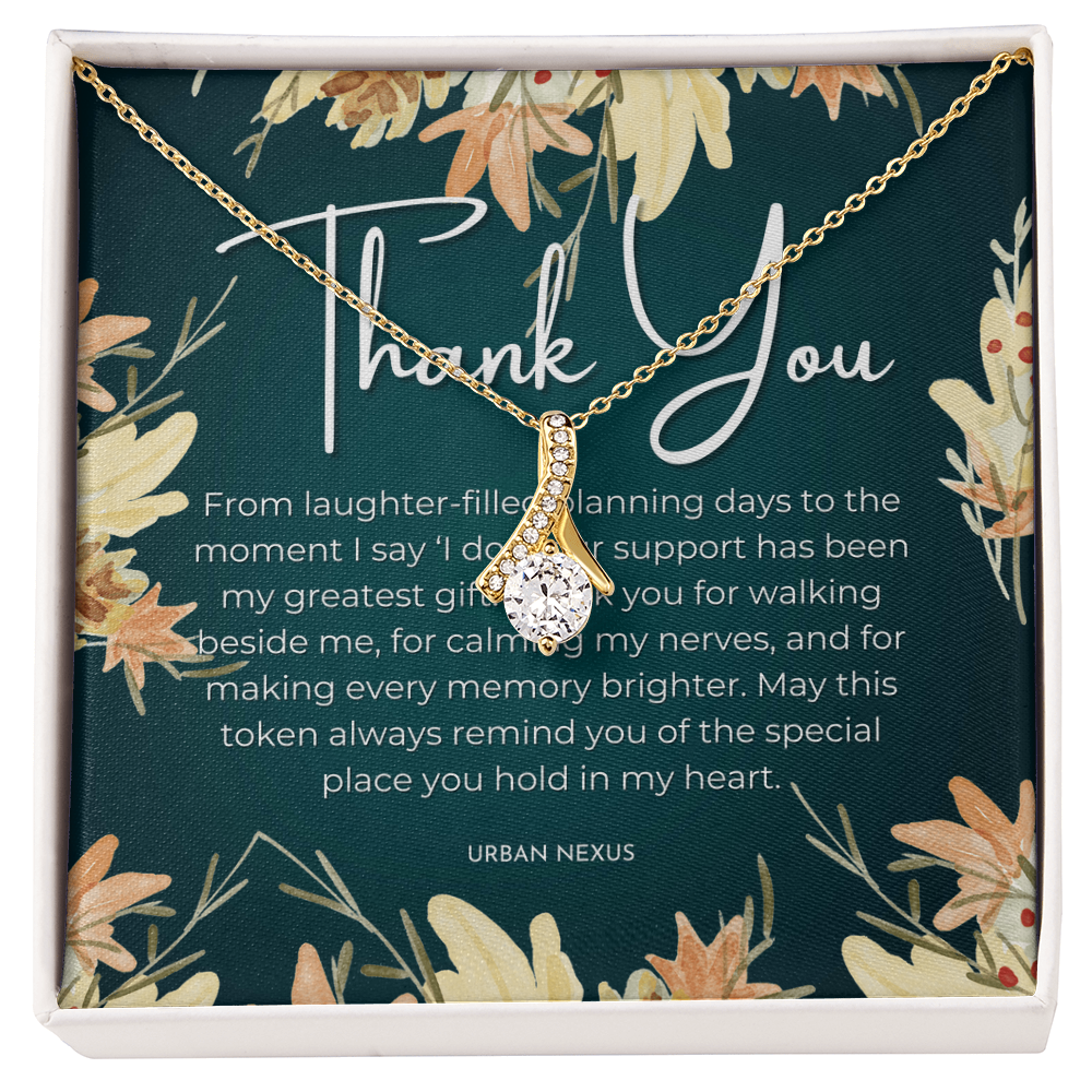 Ribbon Pendant Necklace | Sentimental Bridesmaid Gift BMG2