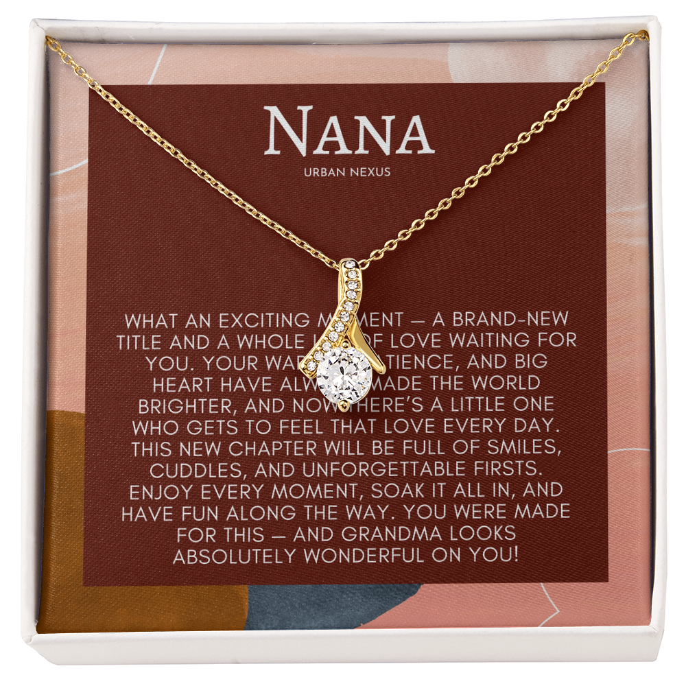 Ribbon Pendant Necklace - Birthday Gift for Grandma or Grandmother, Nana Meemaw Mimi Present GMX6