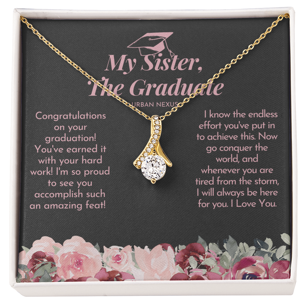 Ribbon Pendant Necklace | Sister, Adopted or Step Sister Graduation GHX6
