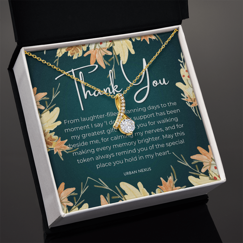 Ribbon Pendant Necklace | Sentimental Bridesmaid Gift BMG2