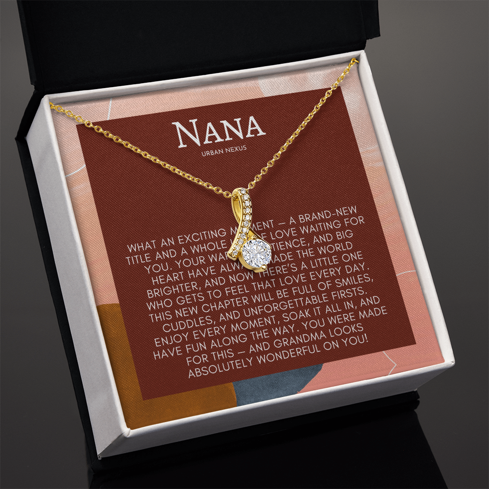 Ribbon Pendant Necklace - Birthday Gift for Grandma or Grandmother, Nana Meemaw Mimi Present GMX6