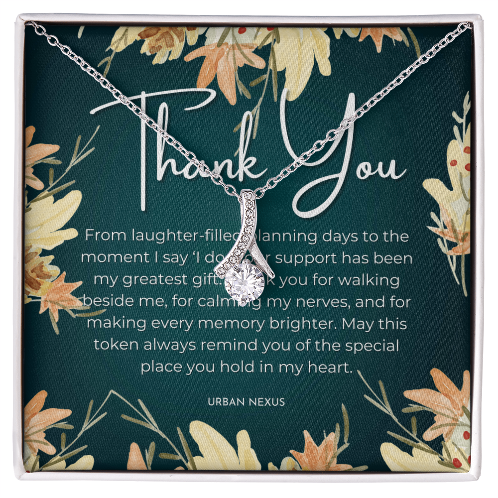Ribbon Pendant Necklace | Sentimental Bridesmaid Gift BMG2