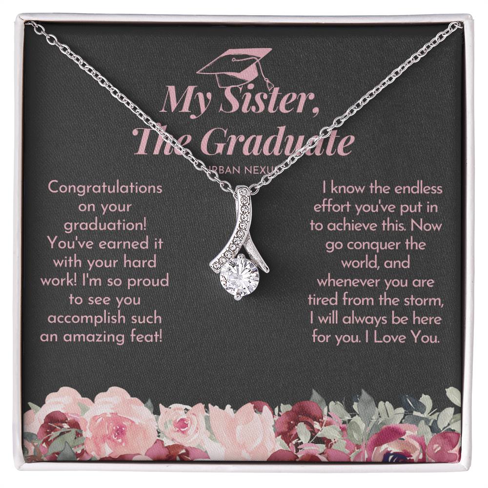 Ribbon Pendant Necklace | Sister, Adopted or Step Sister Graduation GHX6