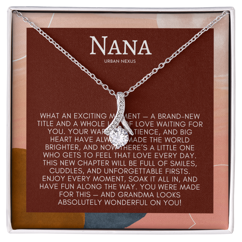 Ribbon Pendant Necklace - Birthday Gift for Grandma or Grandmother, Nana Meemaw Mimi Present GMX6