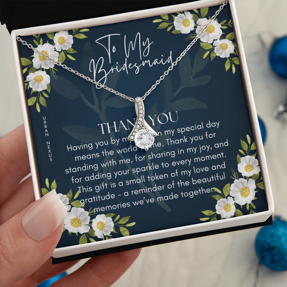 Ribbon Pendant Necklace | Meaningful Bridesmaid Gift BMG1