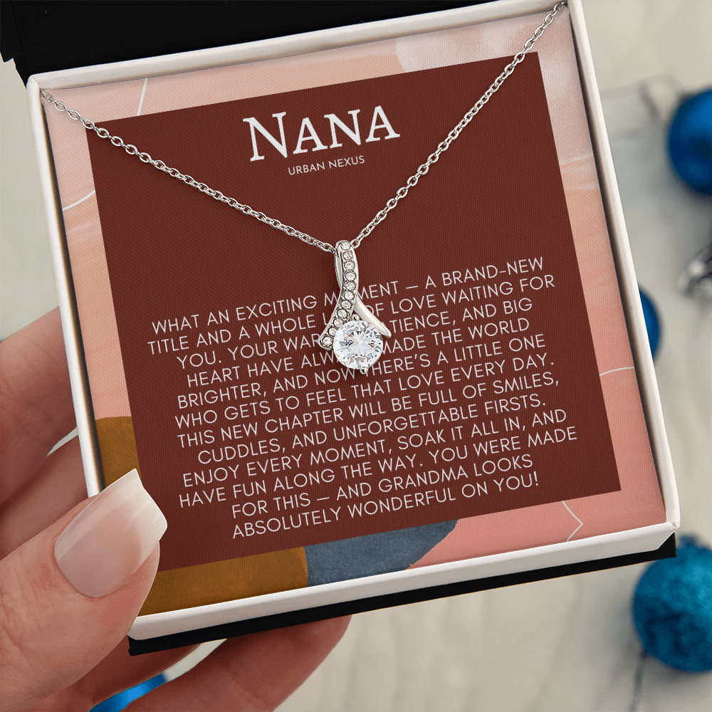 Ribbon Pendant Necklace - Birthday Gift for Grandma or Grandmother, Nana Meemaw Mimi Present GMX6