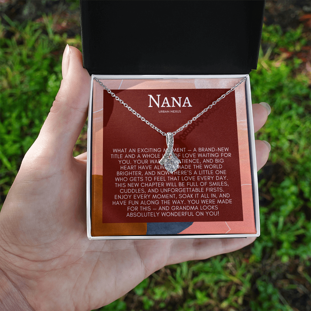 Ribbon Pendant Necklace - Birthday Gift for Grandma or Grandmother, Nana Meemaw Mimi Present GMX6