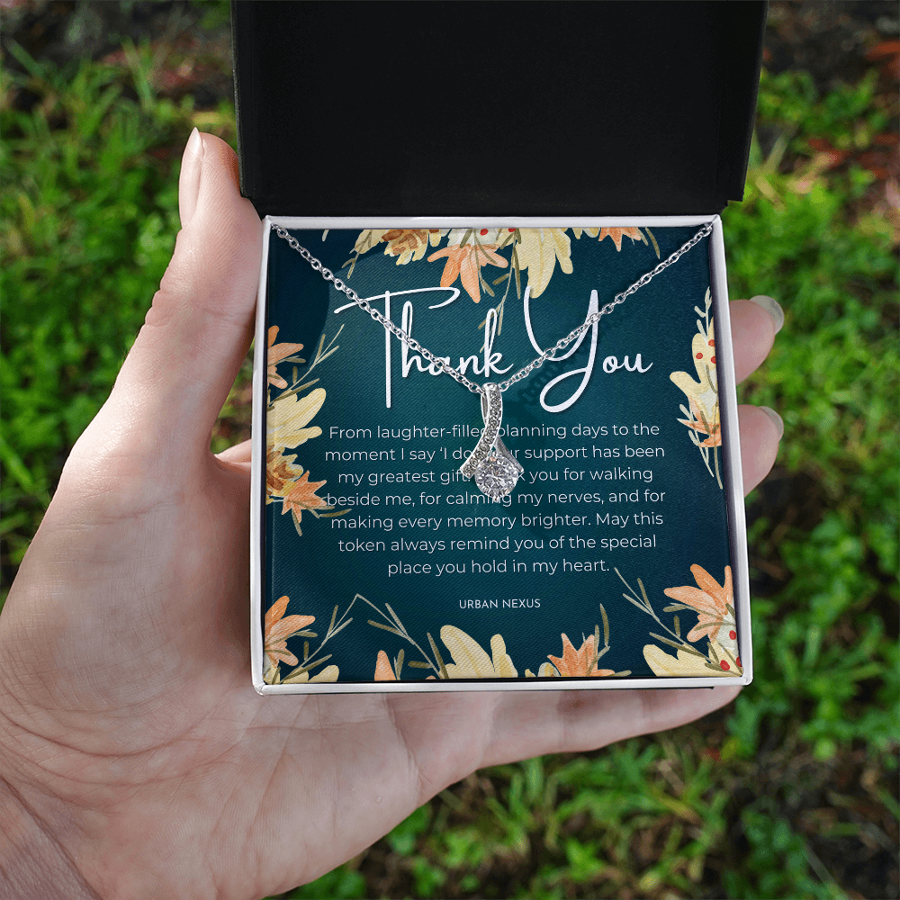 Ribbon Pendant Necklace | Sentimental Bridesmaid Gift BMG2