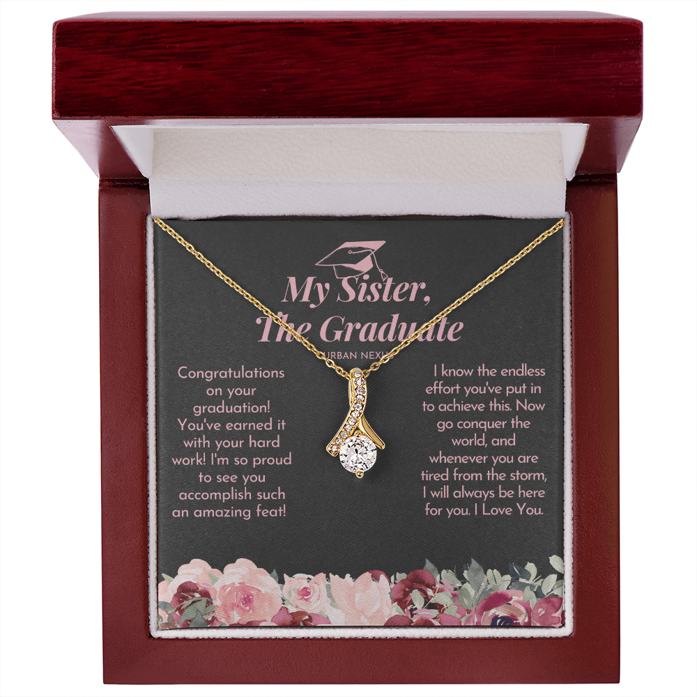 Ribbon Pendant Necklace | Sister, Adopted or Step Sister Graduation GHX6