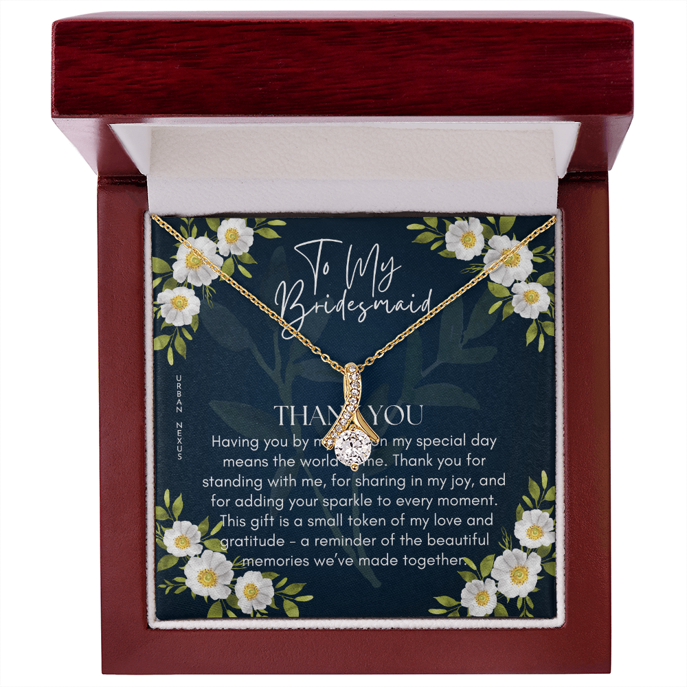 Ribbon Pendant Necklace | Meaningful Bridesmaid Gift BMG1