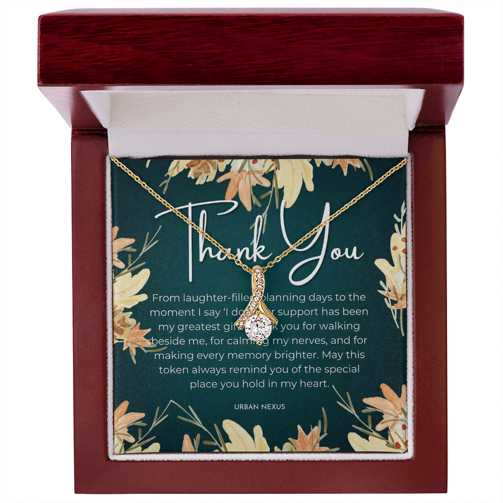 Ribbon Pendant Necklace | Sentimental Bridesmaid Gift BMG2