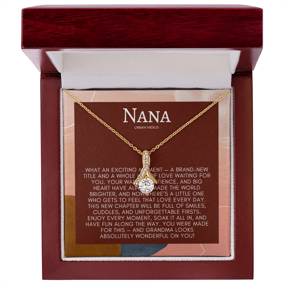 Ribbon Pendant Necklace - Birthday Gift for Grandma or Grandmother, Nana Meemaw Mimi Present GMX6
