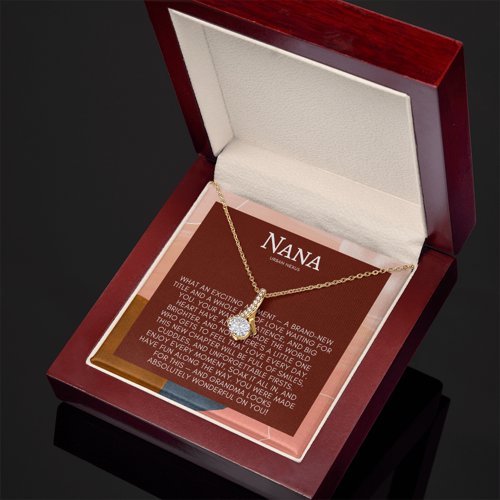 Ribbon Pendant Necklace - Birthday Gift for Grandma or Grandmother, Nana Meemaw Mimi Present GMX6