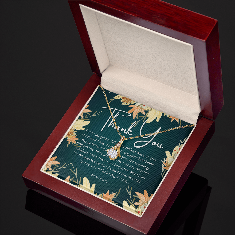 Ribbon Pendant Necklace | Sentimental Bridesmaid Gift BMG2