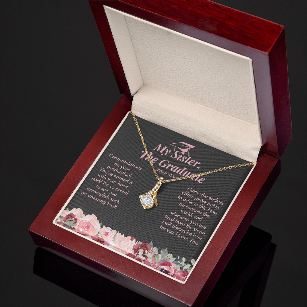 Ribbon Pendant Necklace | Sister, Adopted or Step Sister Graduation GHX6