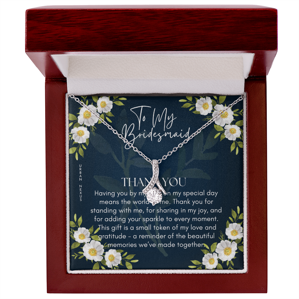 Ribbon Pendant Necklace | Meaningful Bridesmaid Gift BMG1