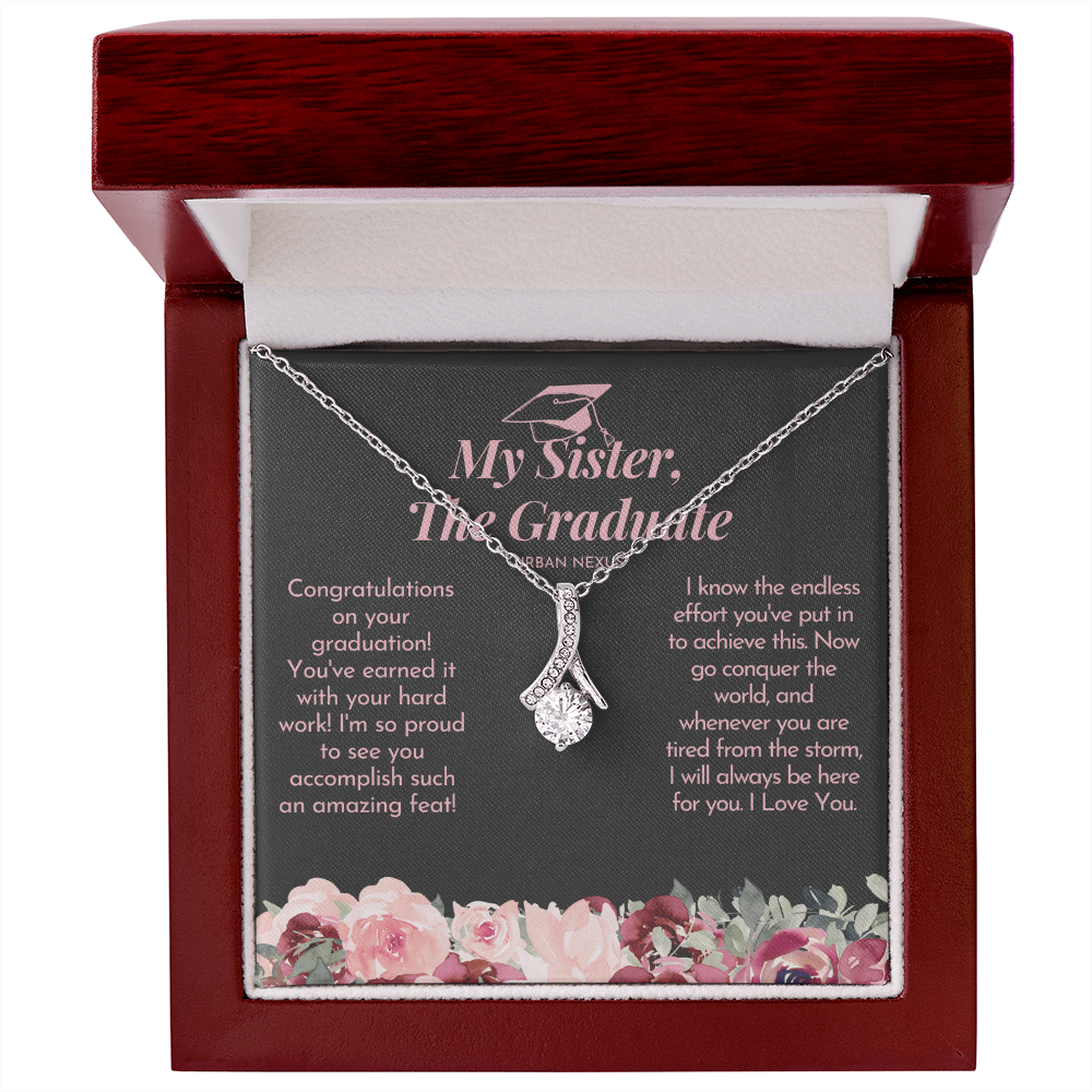 Ribbon Pendant Necklace | Sister, Adopted or Step Sister Graduation GHX6