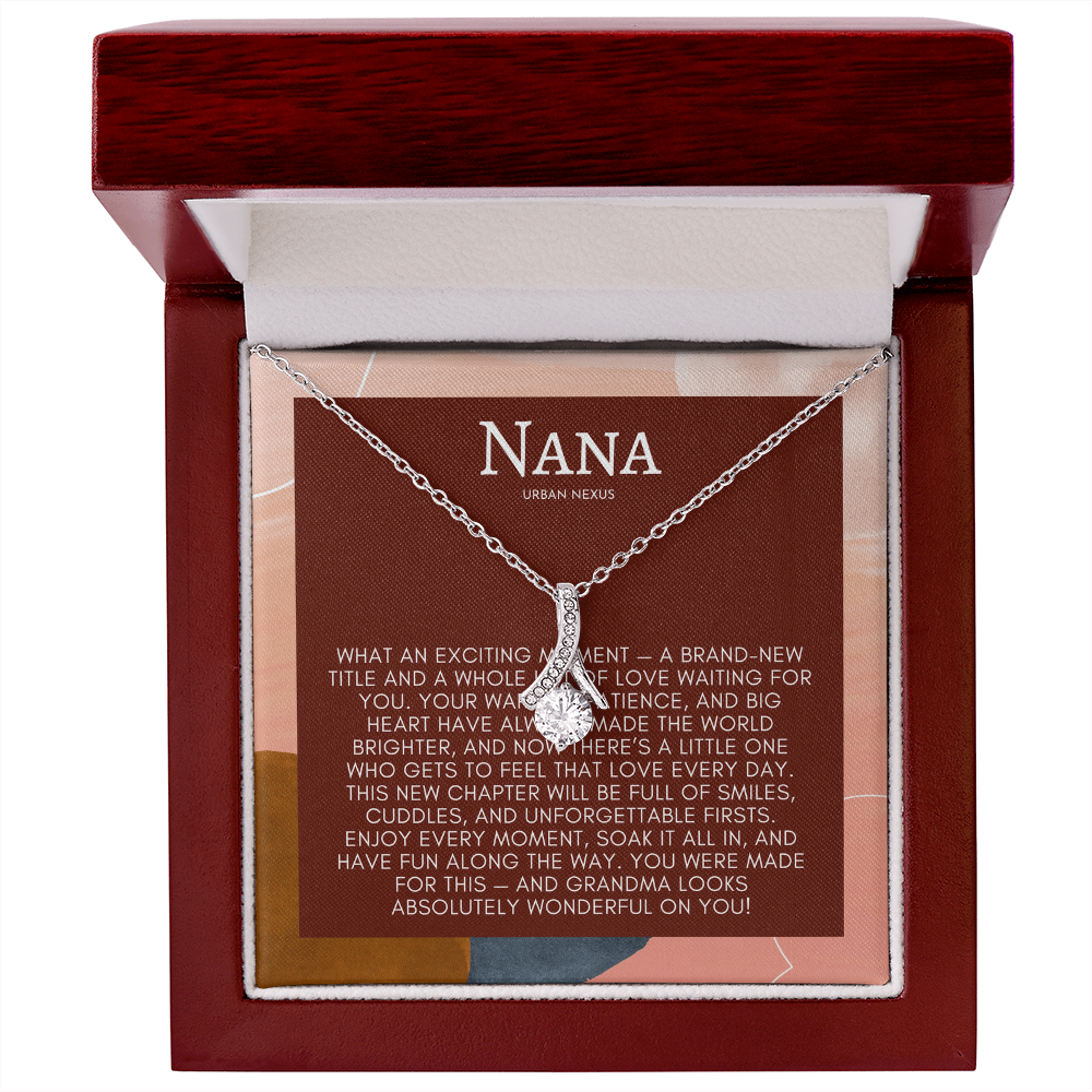 Ribbon Pendant Necklace - Birthday Gift for Grandma or Grandmother, Nana Meemaw Mimi Present GMX6
