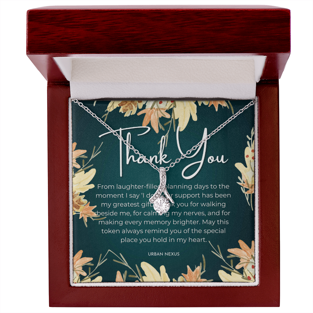 Ribbon Pendant Necklace | Sentimental Bridesmaid Gift BMG2