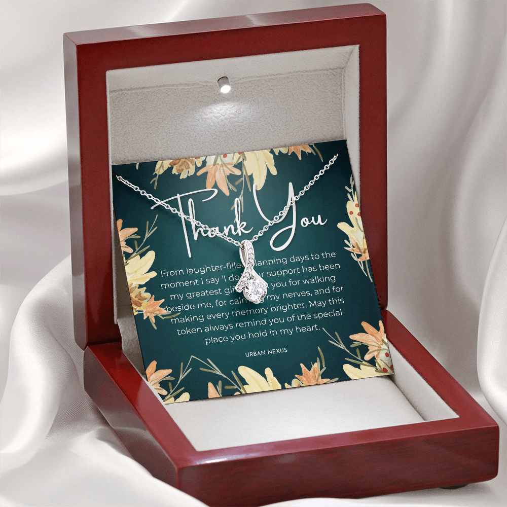 Ribbon Pendant Necklace | Sentimental Bridesmaid Gift BMG2