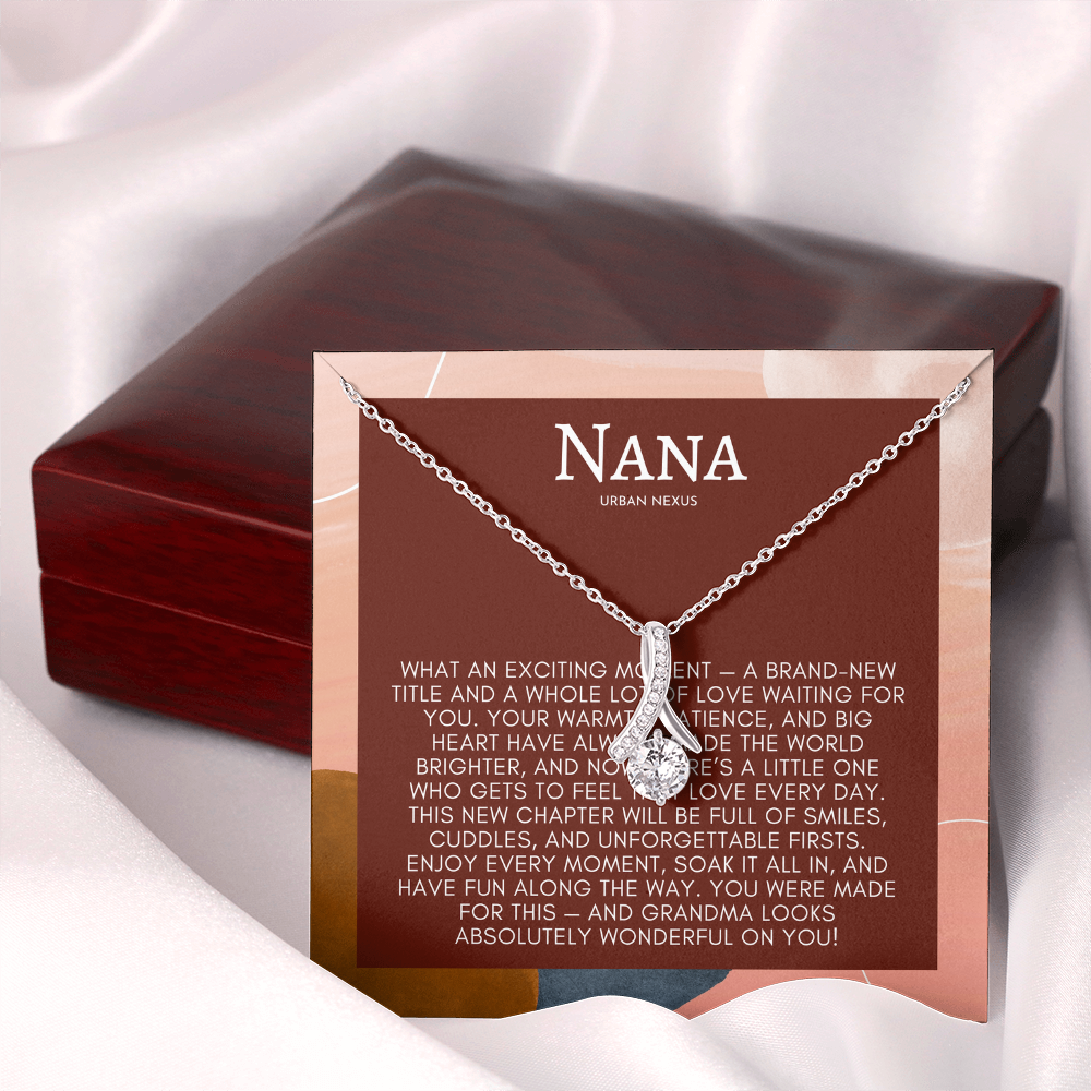 Ribbon Pendant Necklace - Birthday Gift for Grandma or Grandmother, Nana Meemaw Mimi Present GMX6