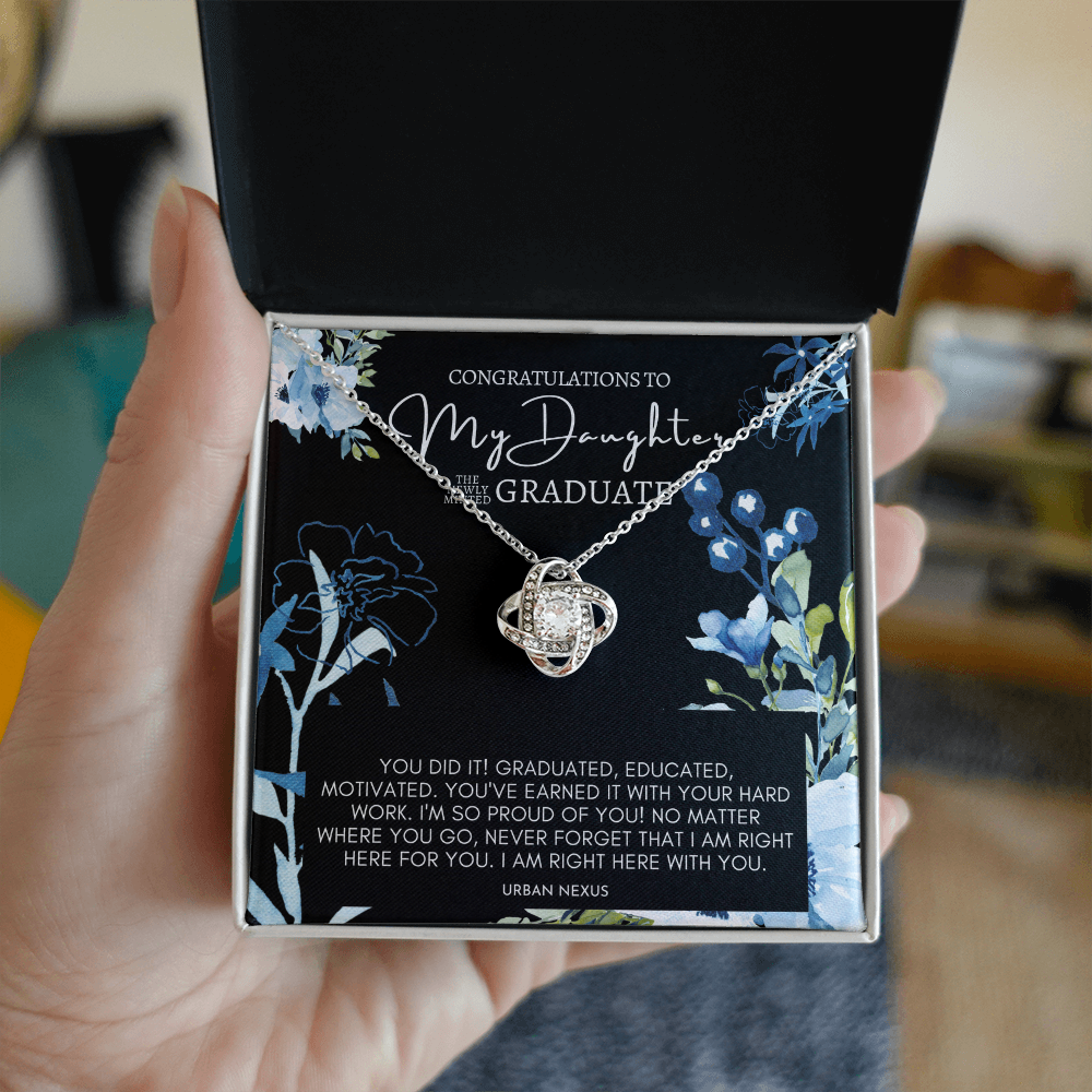 Love Knot Necklace | Unique Graduation Pendant Gift for Daughter GHX10