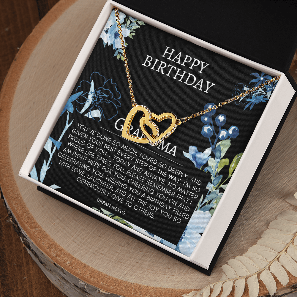 Linked Hearts Charm Necklace | Grandmother, Granny, Nana, Meemaw