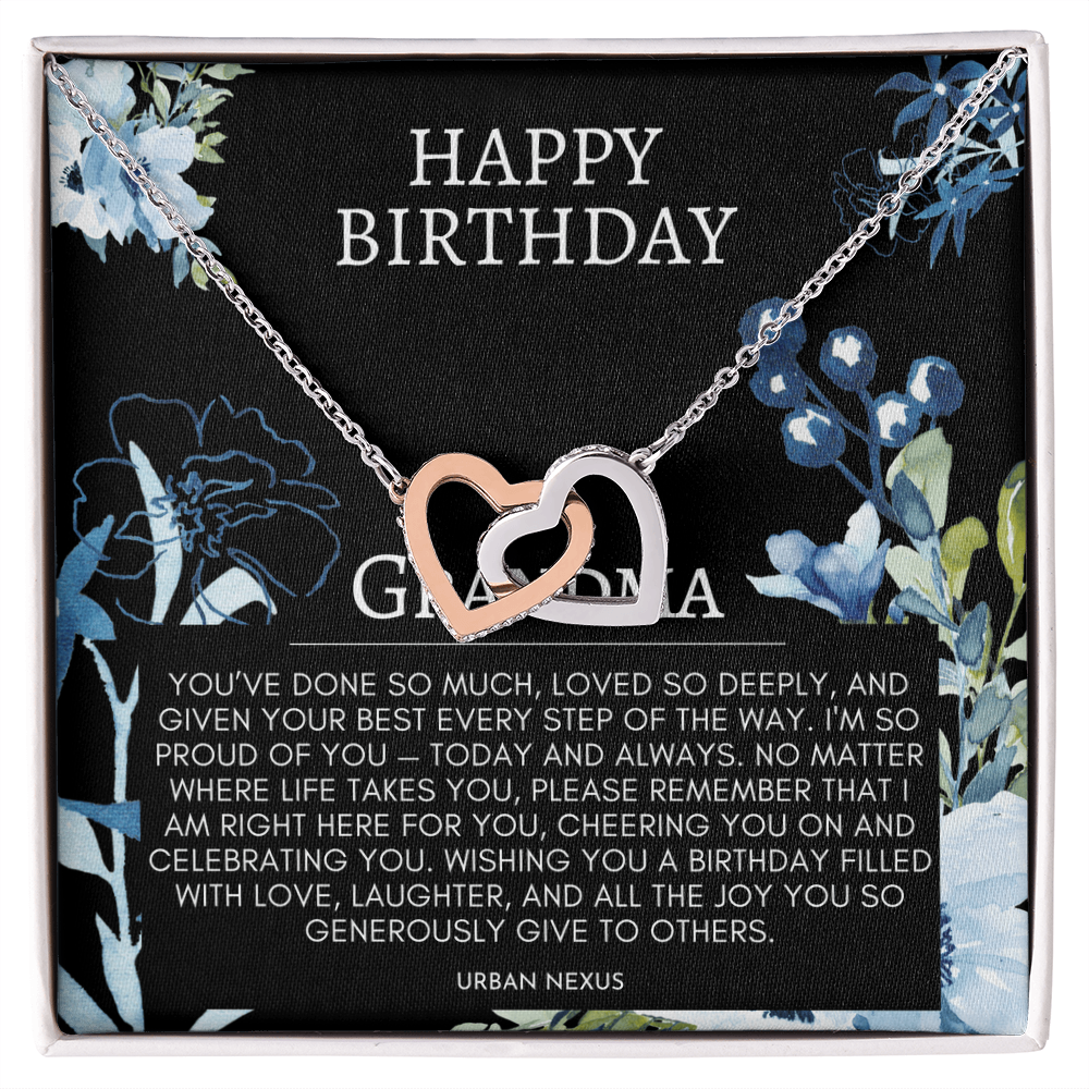 Linked Hearts Charm Necklace | Grandmother, Granny, Nana, Meemaw