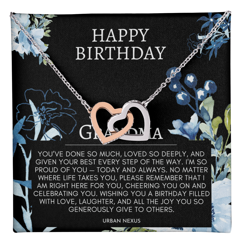 Linked Hearts Charm Necklace | Grandmother, Granny, Nana, Meemaw
