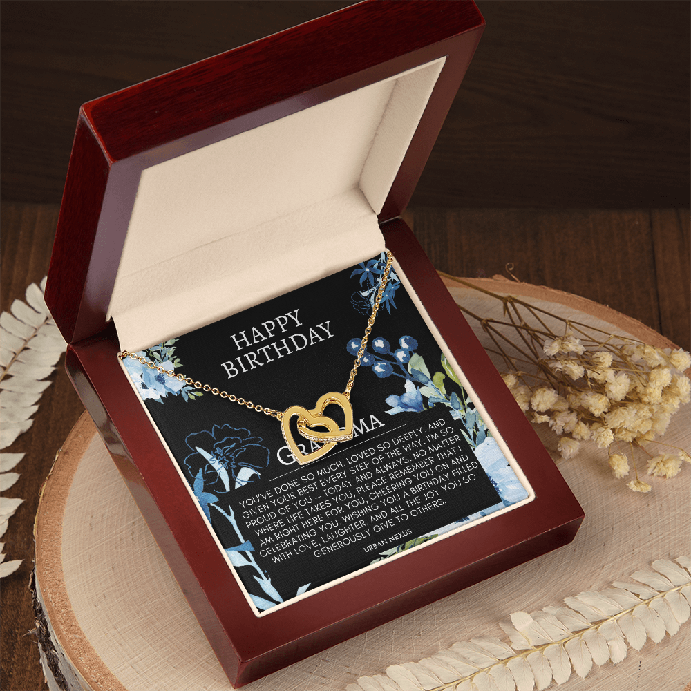 Linked Hearts Charm Necklace | Grandmother, Granny, Nana, Meemaw