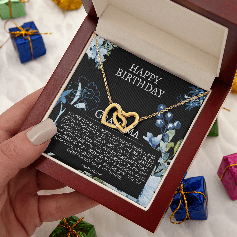 Linked Hearts Charm Necklace | Grandmother, Granny, Nana, Meemaw