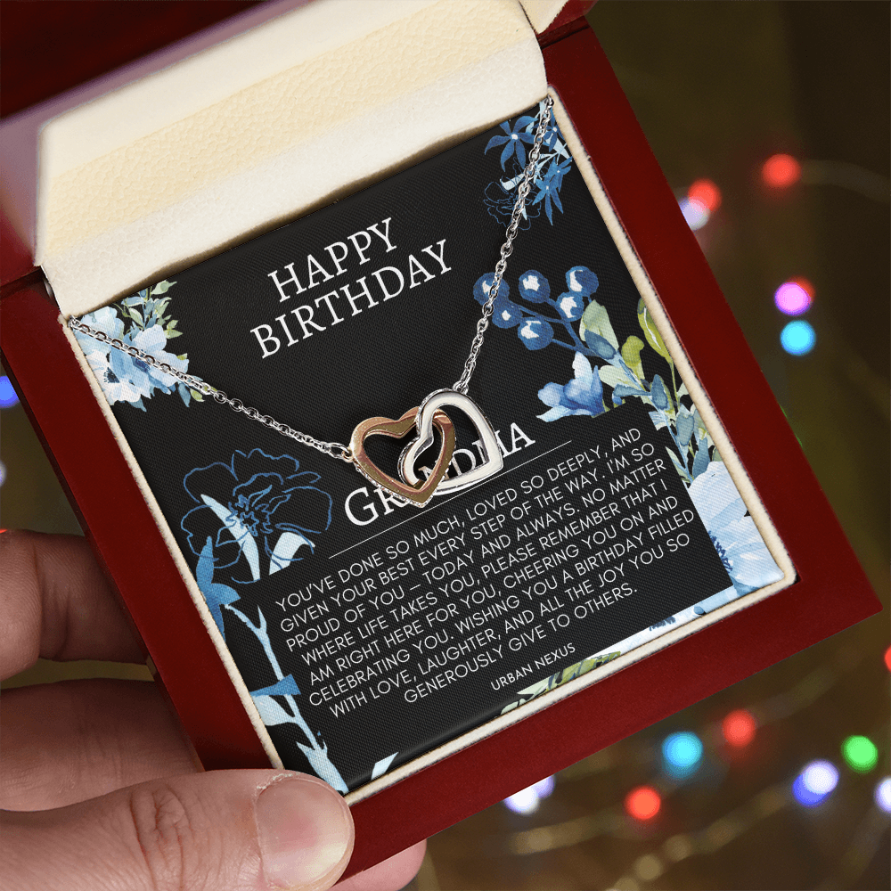 Linked Hearts Charm Necklace | Grandmother, Granny, Nana, Meemaw