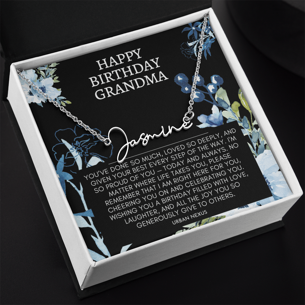 Horizontal Custom Name Necklace | Grandma