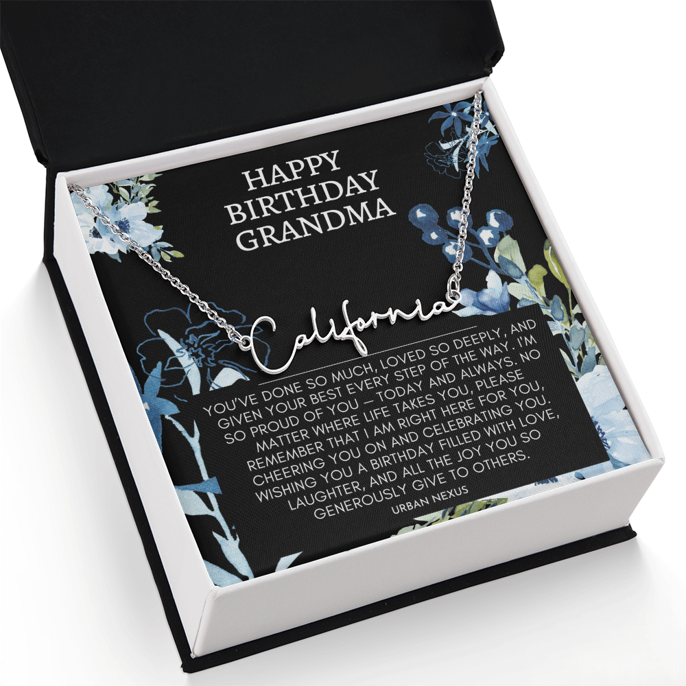 Horizontal Custom Name Necklace | Grandma