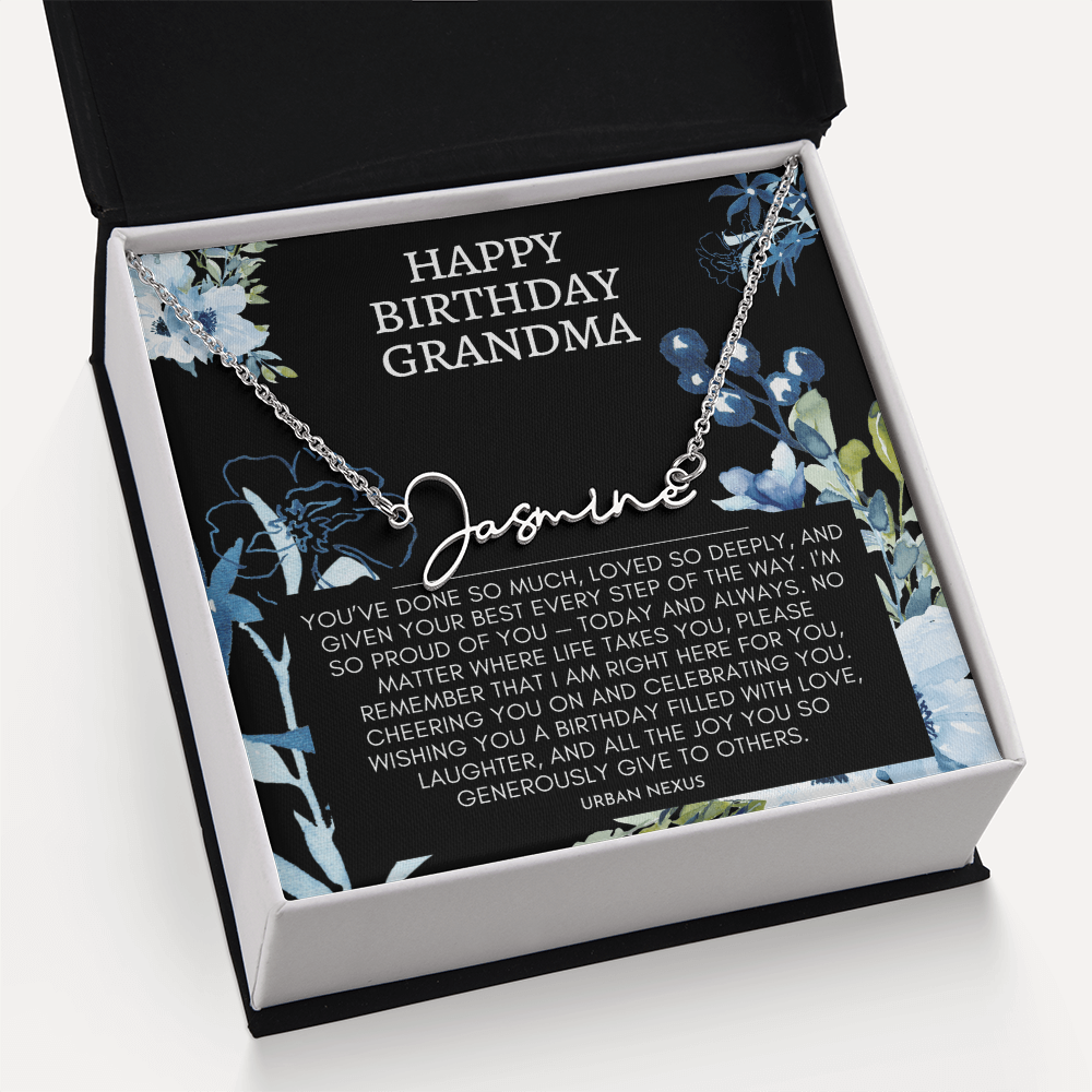 Horizontal Custom Name Necklace | Grandma