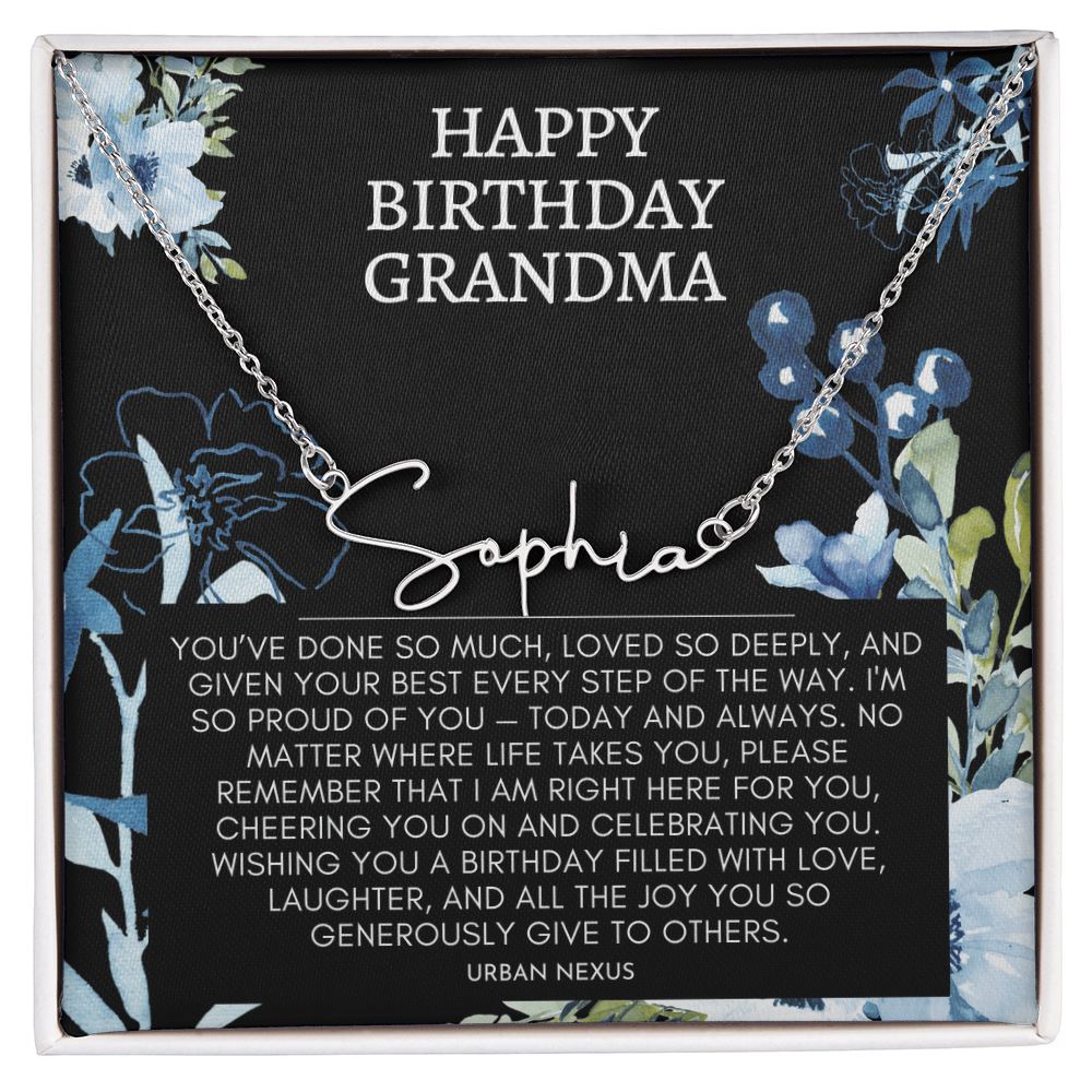 Horizontal Custom Name Necklace | Grandma