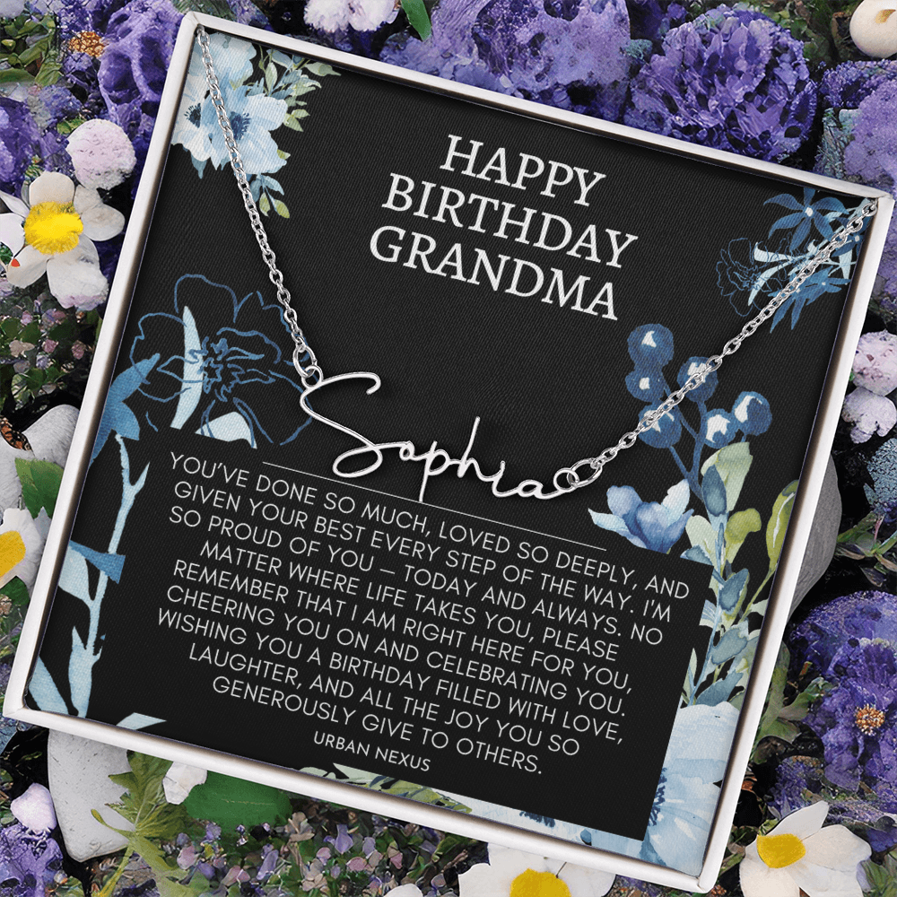 Horizontal Custom Name Necklace | Grandma