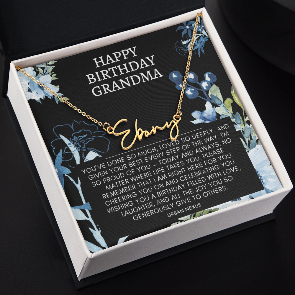 Horizontal Custom Name Necklace | Grandma