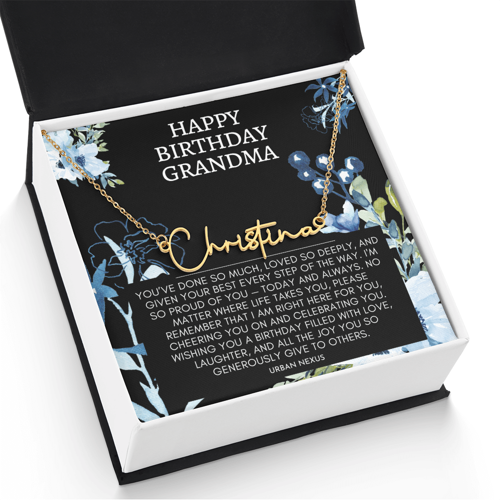 Horizontal Custom Name Necklace | Grandma