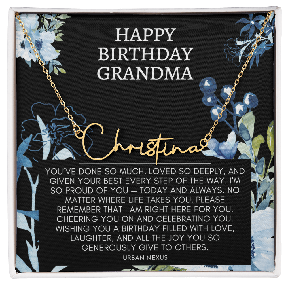 Horizontal Custom Name Necklace | Grandma