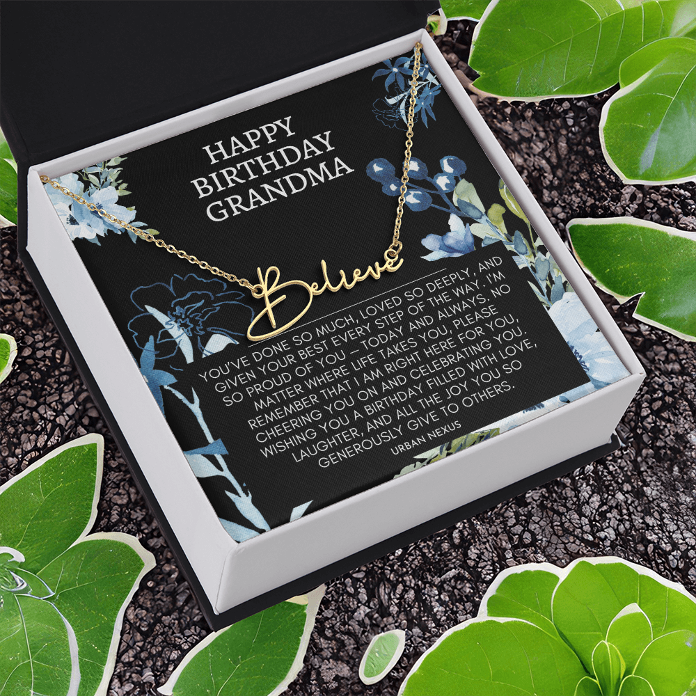 Horizontal Custom Name Necklace | Grandma