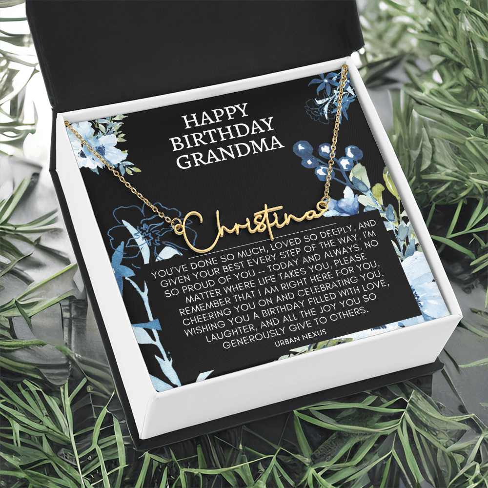 Horizontal Custom Name Necklace | Grandma